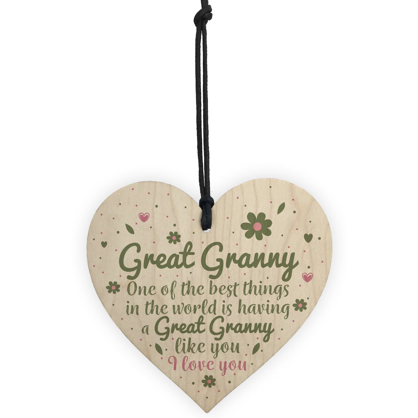 Great Granny Gift Wooden Heart Grandparent Birthday Gift For Her