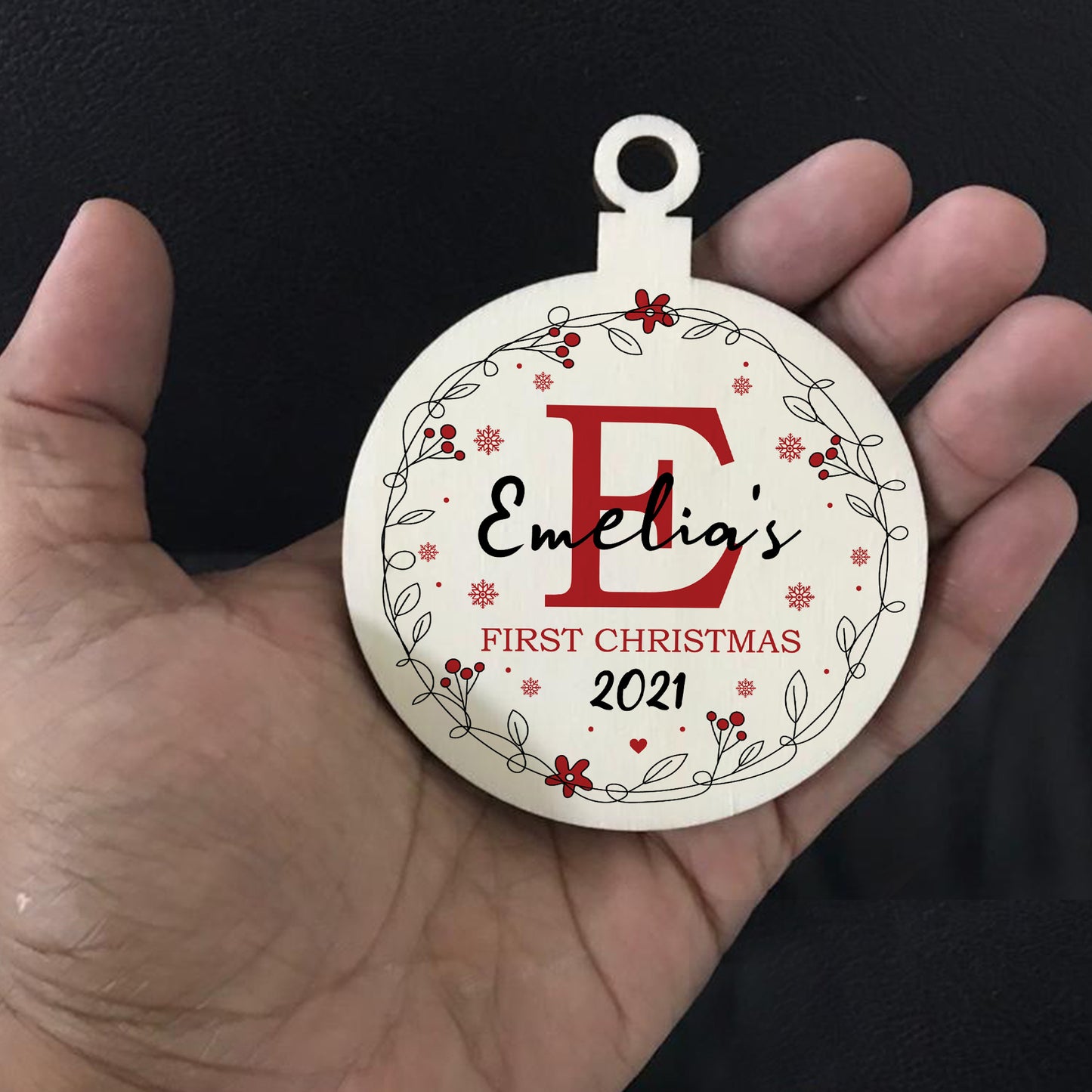 Baby 1st First Christmas Bauble Personalised Hanging Tree Decor