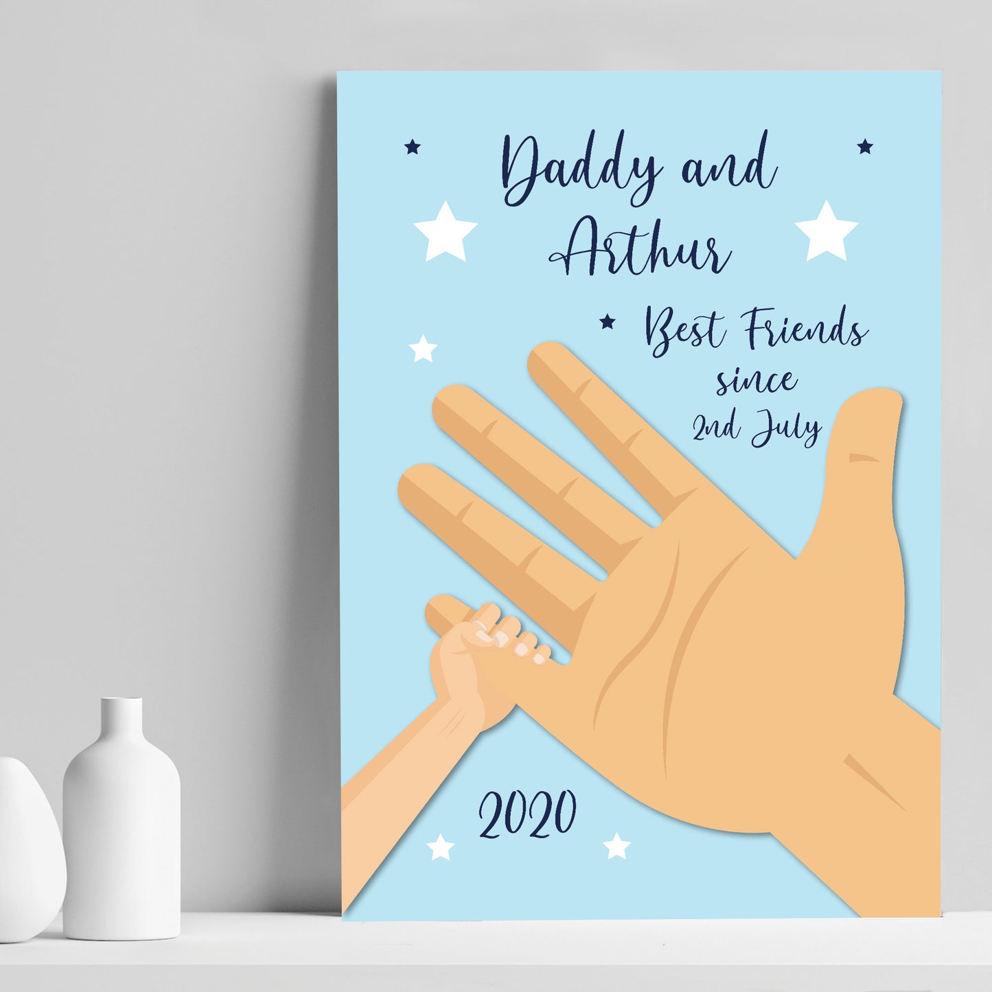 Personalised Baby Gift For New Daddy Print Birth Details Nursery