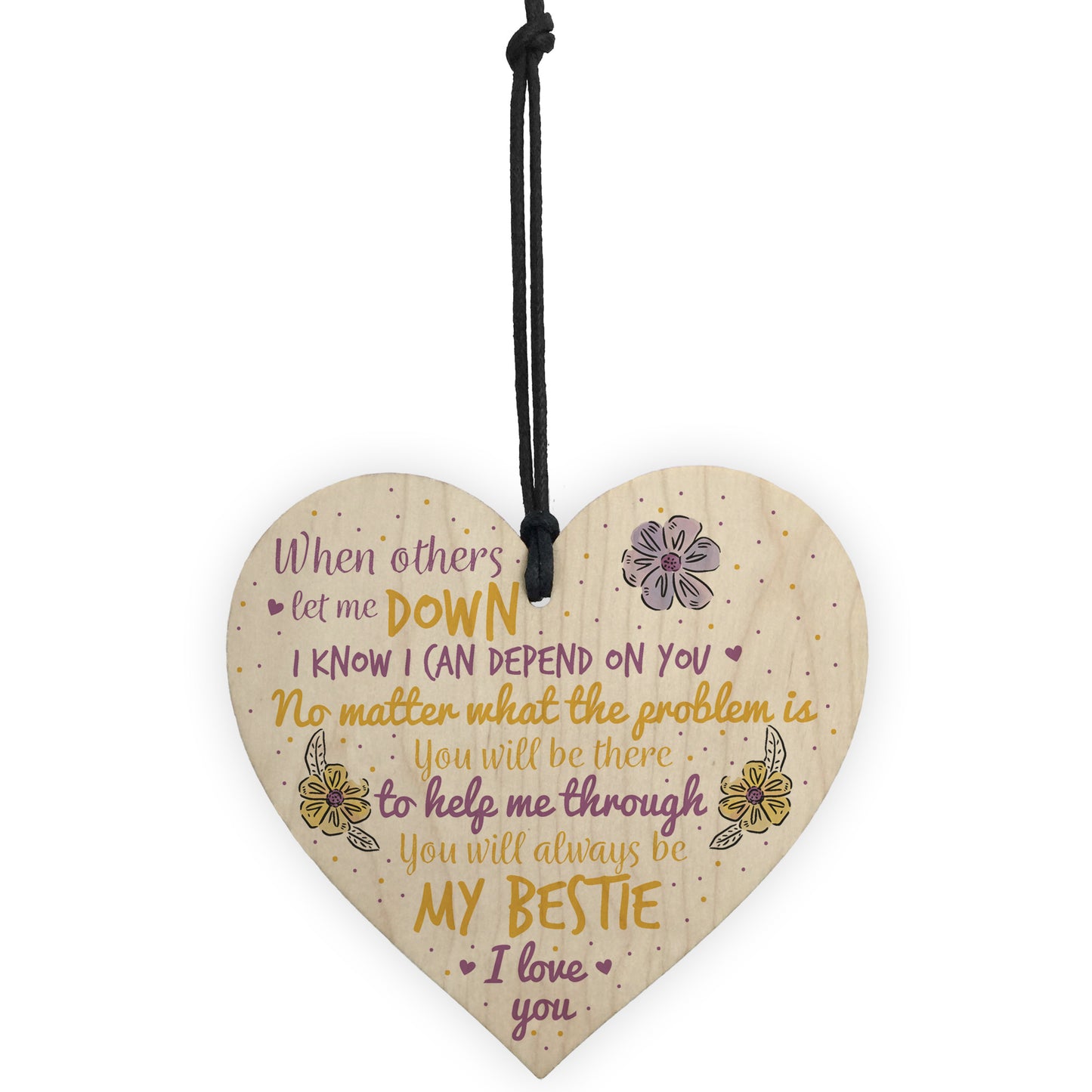 BESTIE Best Friend Friends Plaque Heart Birthday Thank You Gifts