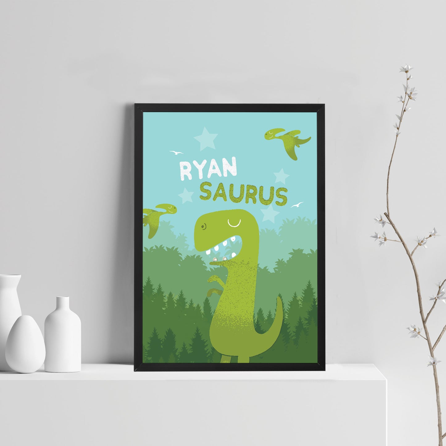 PERSONALISED Boys Bedroom Dinosaur Wall Art Boys Bedroom Decor