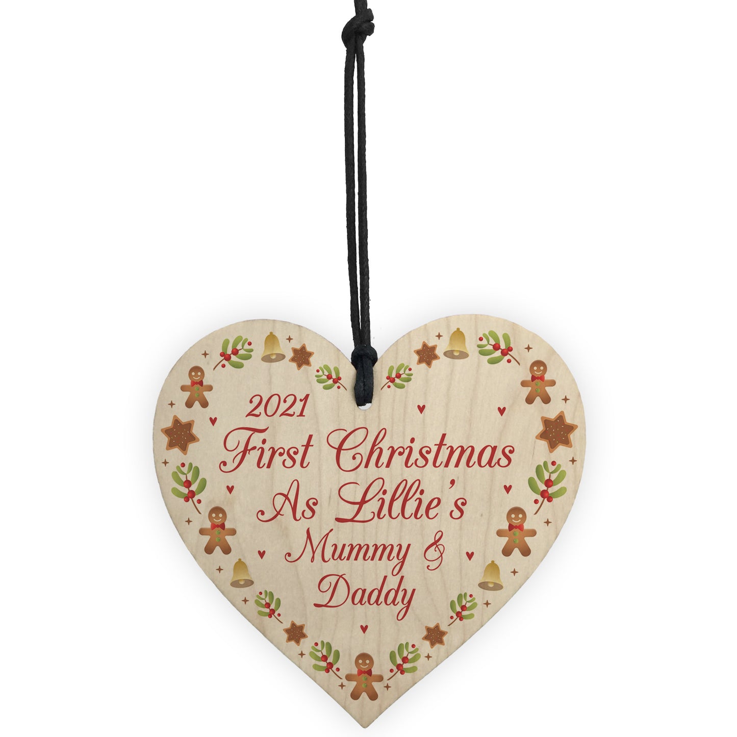 First Christmas As Mummy Daddy Wood Bauble Keep Personalised