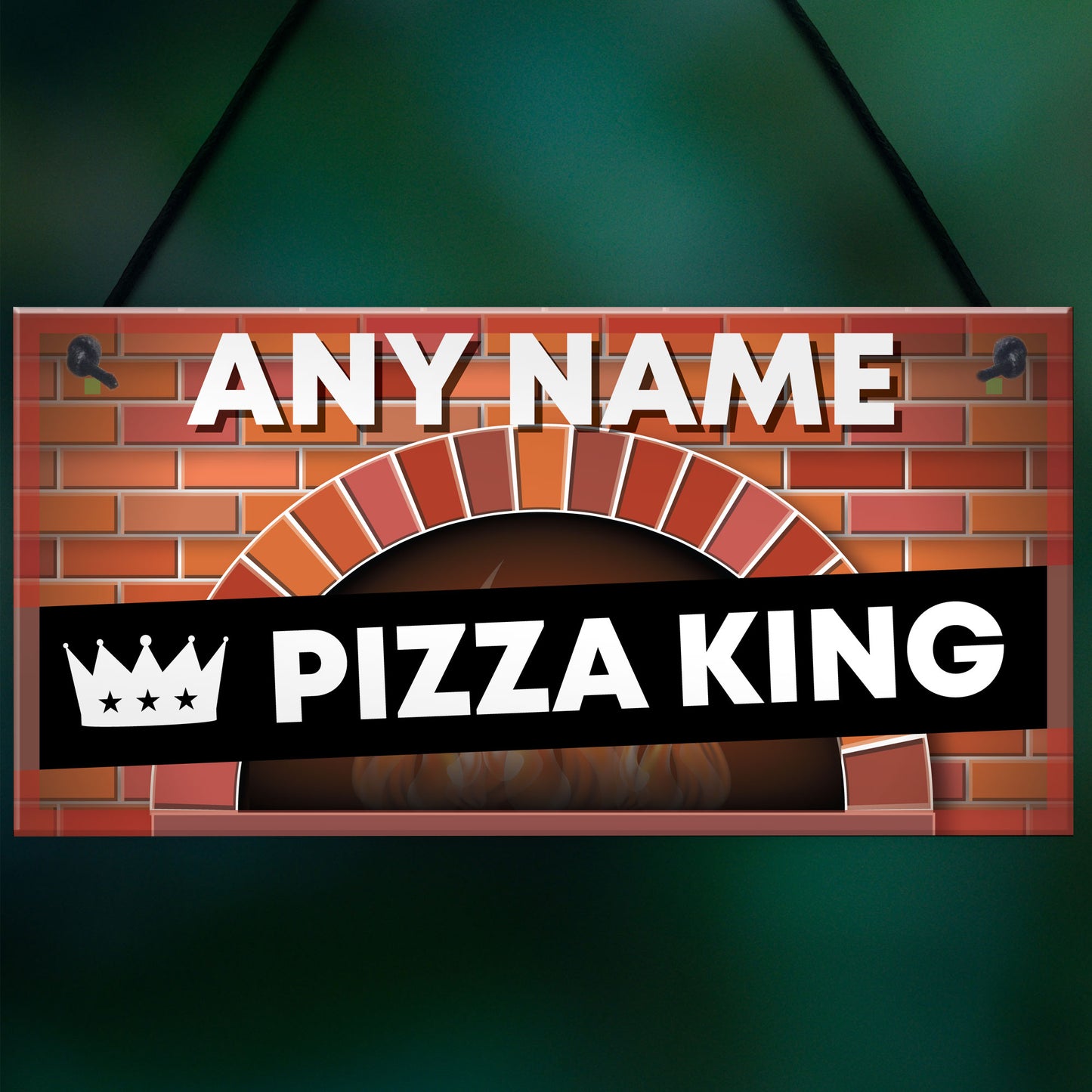 Personalised Pizza King Sign Pizza Oven Sign Garden Summerhouse