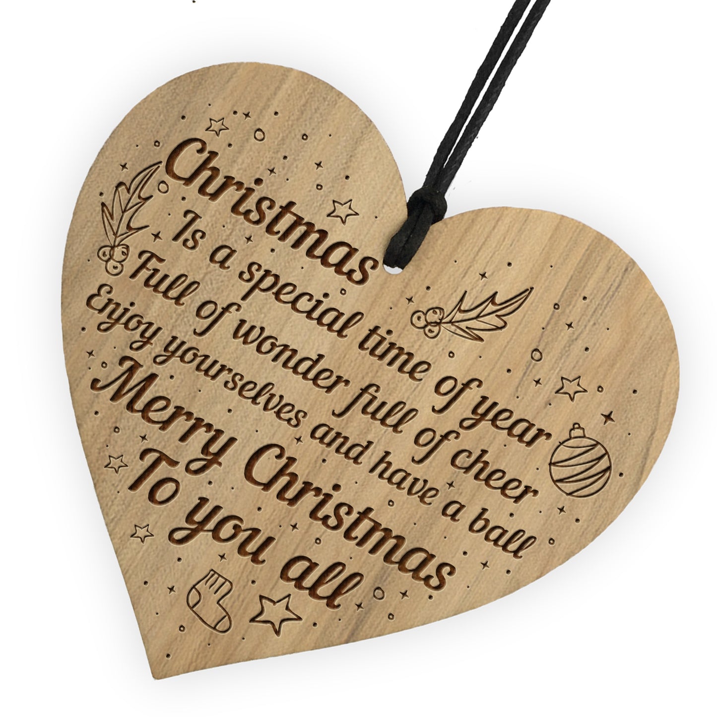 Christmas Gift For Him Her Friendship Gift Wood Engraved Heart