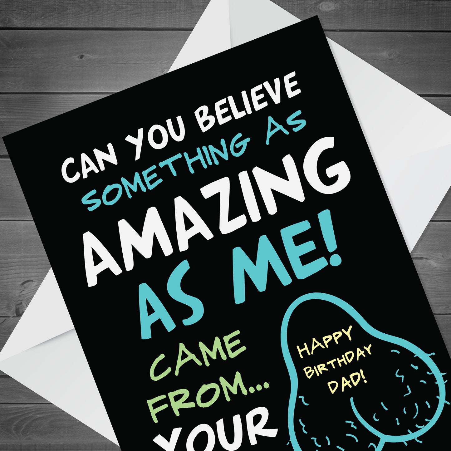 Funny Joke RUDE Birthday Card For Dad From Daughter Son