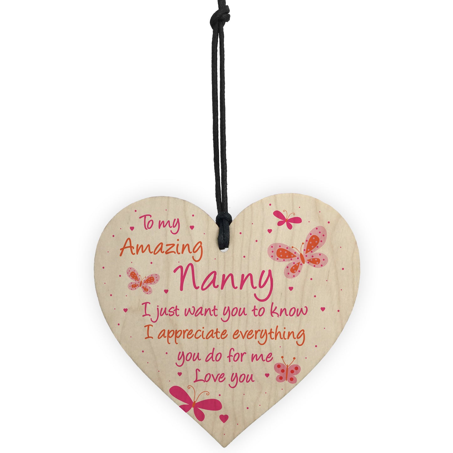 Nanny Gift For Birthday Christmas Wooden Heart Gift For Her