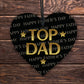 Top Dad Wooden Heart Gift For Fathers Day Birthday Gifts