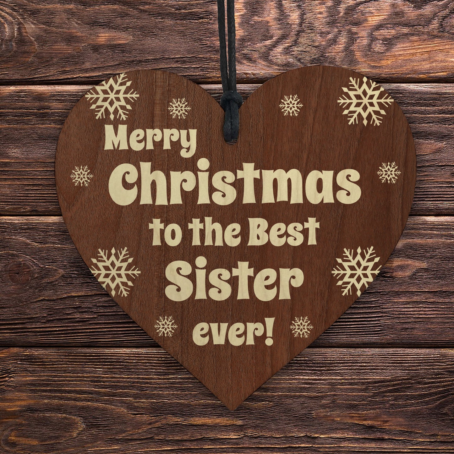Sister Christmas Gifts From Brother Wooden Christmas Heart