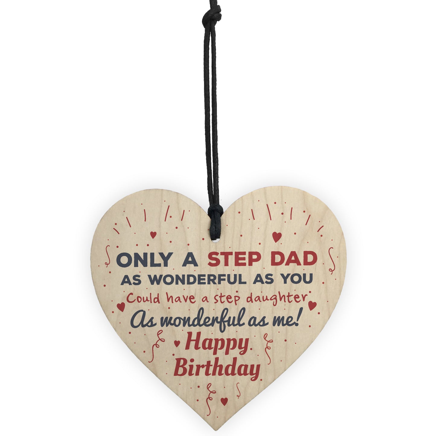 Stepdad Gifts Dad Birthday Gift Thank You Wood Heart Sign