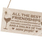 Best Friend Plaque Engraved Wood Sign Funny Friendship Plaque