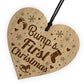 Babys 1st Christmas Bauble Engraved Wood Heart Christmas Decor