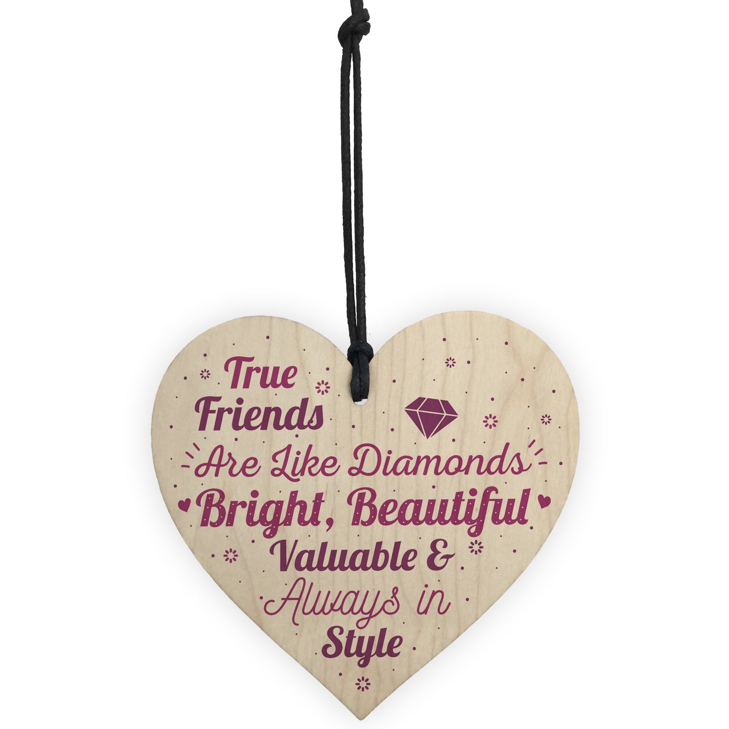 True Friends Friendship Gift Handmade Wooden Heart Birthday Gift