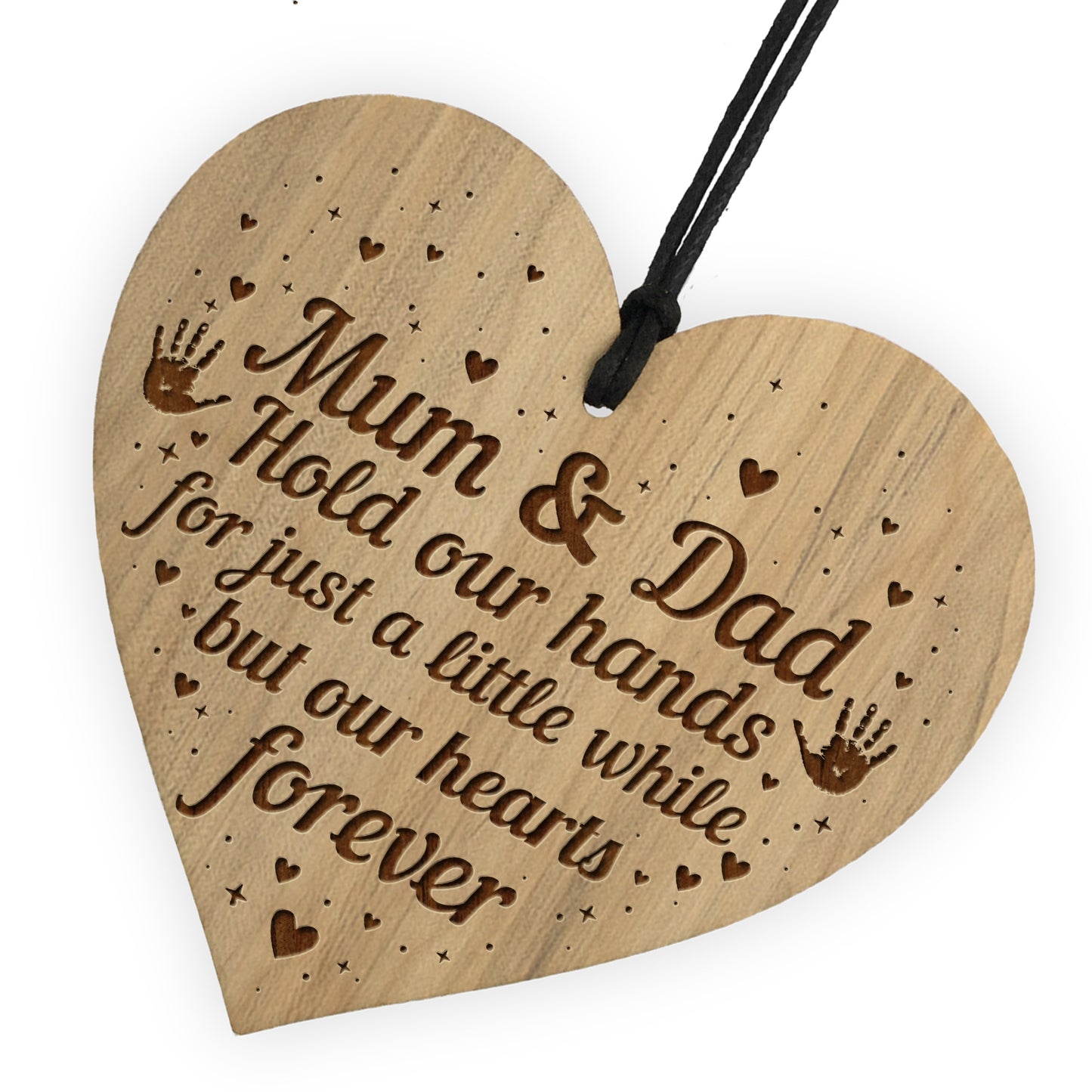 Mum And Dad Sign Engraved Heart Mum Gift Dad Gift Thank You Gift