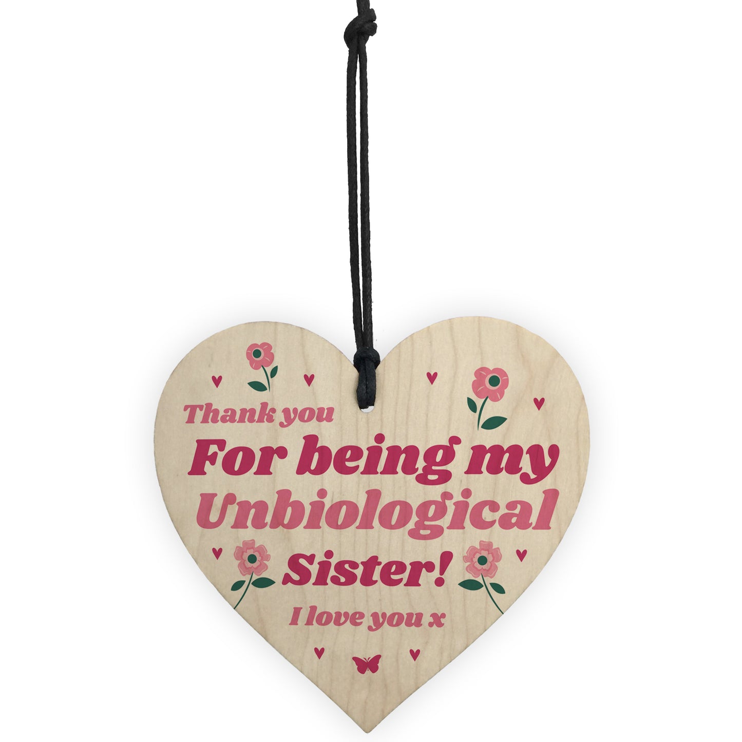 Best Friend Plaque Hanging Wooden Heart Unbiological Sister Gift