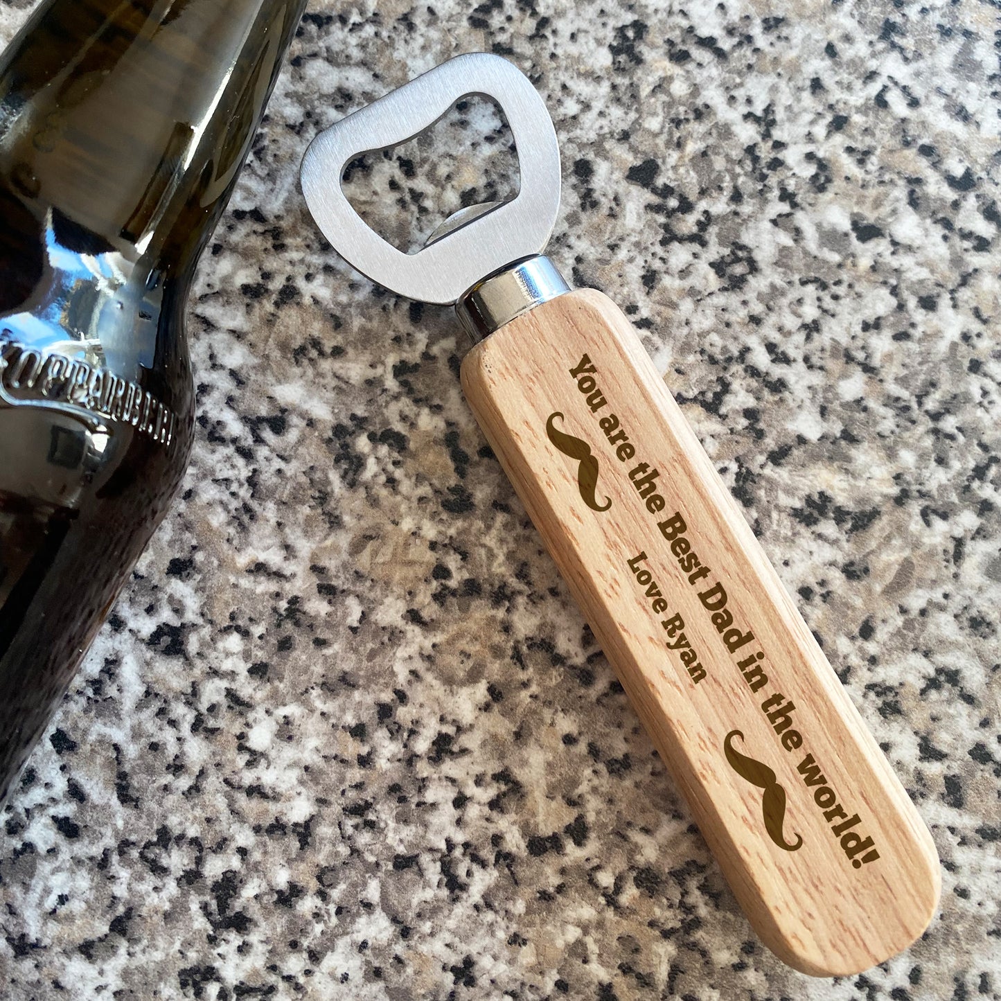 Quirky Gift For Dad Birthday Fathers Day Wooden Bottle Opener