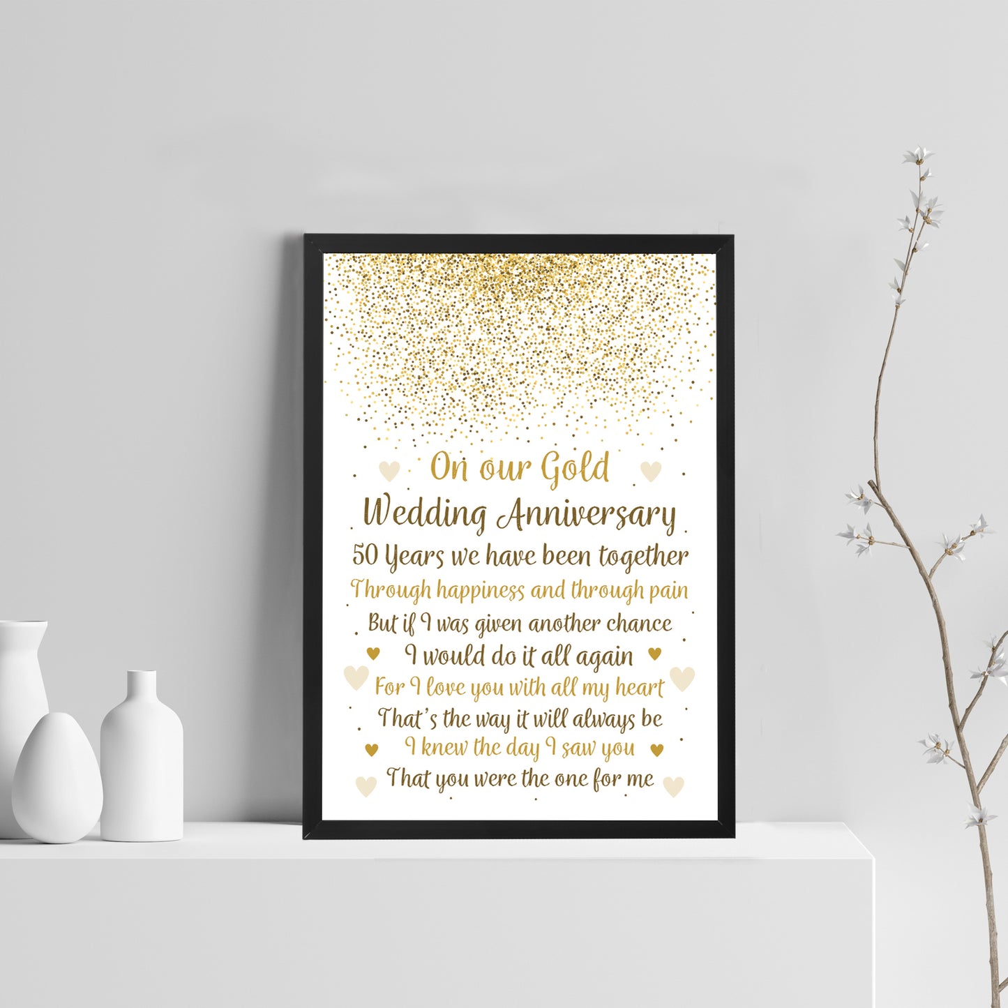 50th Wedding Anniversary Gift Framed Print Special 50th Gift