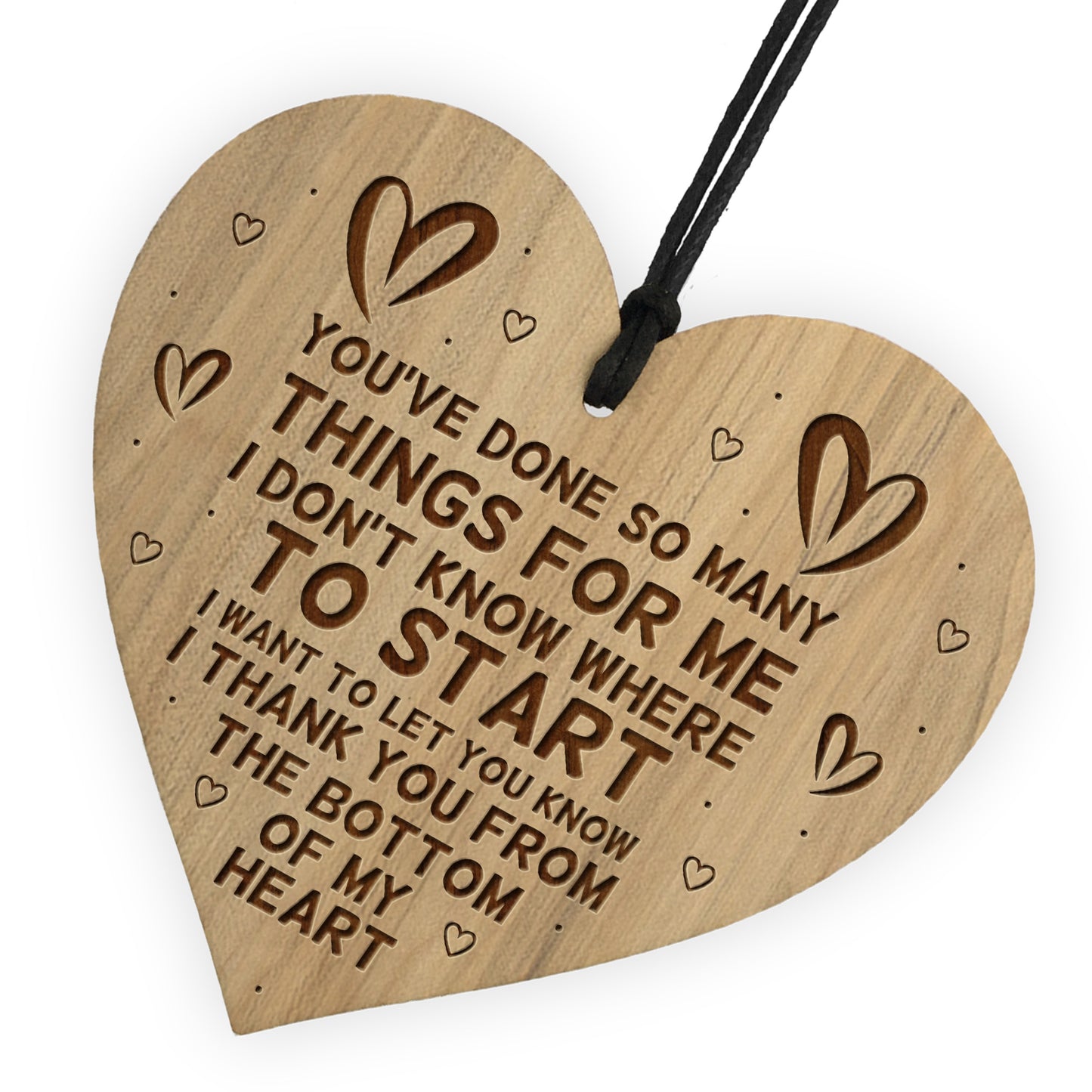 Special Thank You Friend Gift Engraved Heart Hanging Sign