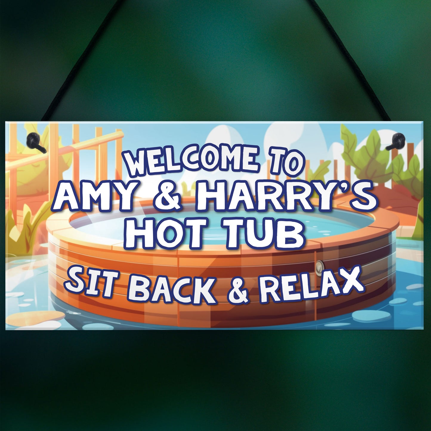 Personalised Hot Tub Signs And Plaques For Garden Summerhouse