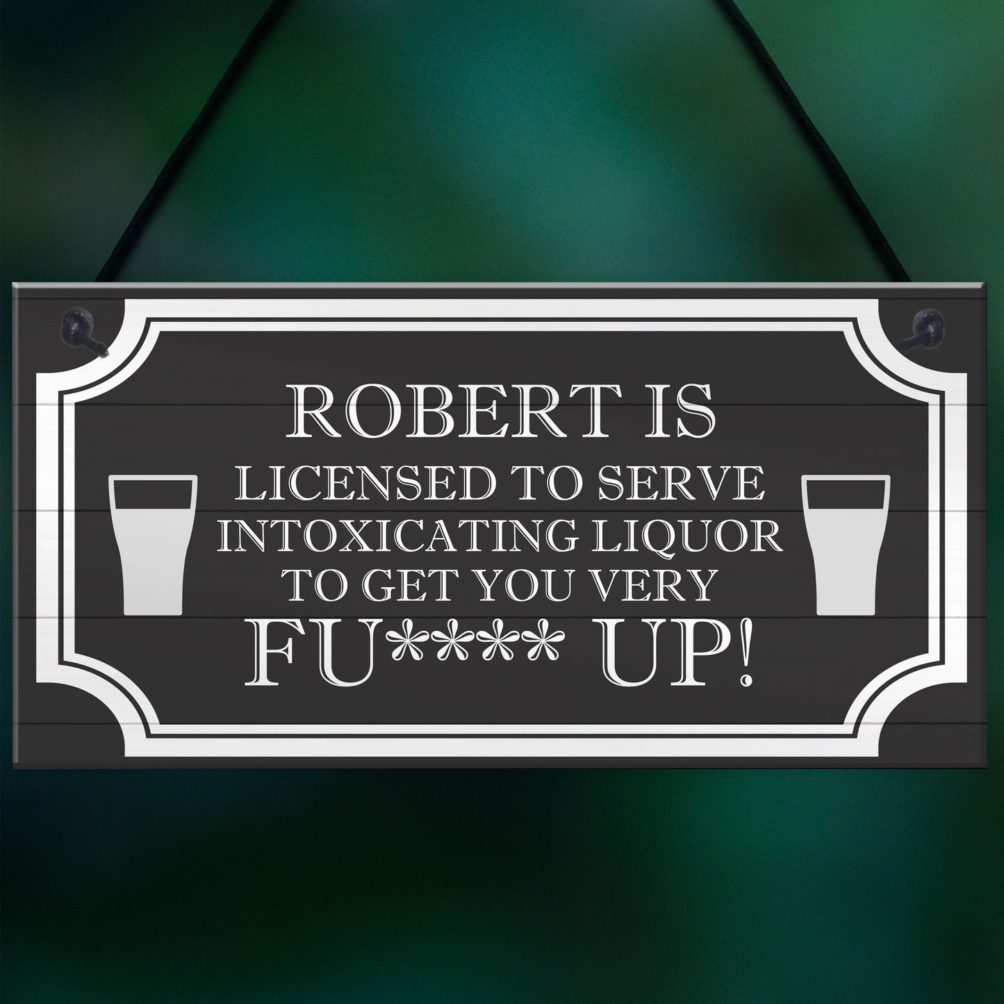 Funny Rude Home Bar Sign Personalised Man Cave Pub Bar Hanging