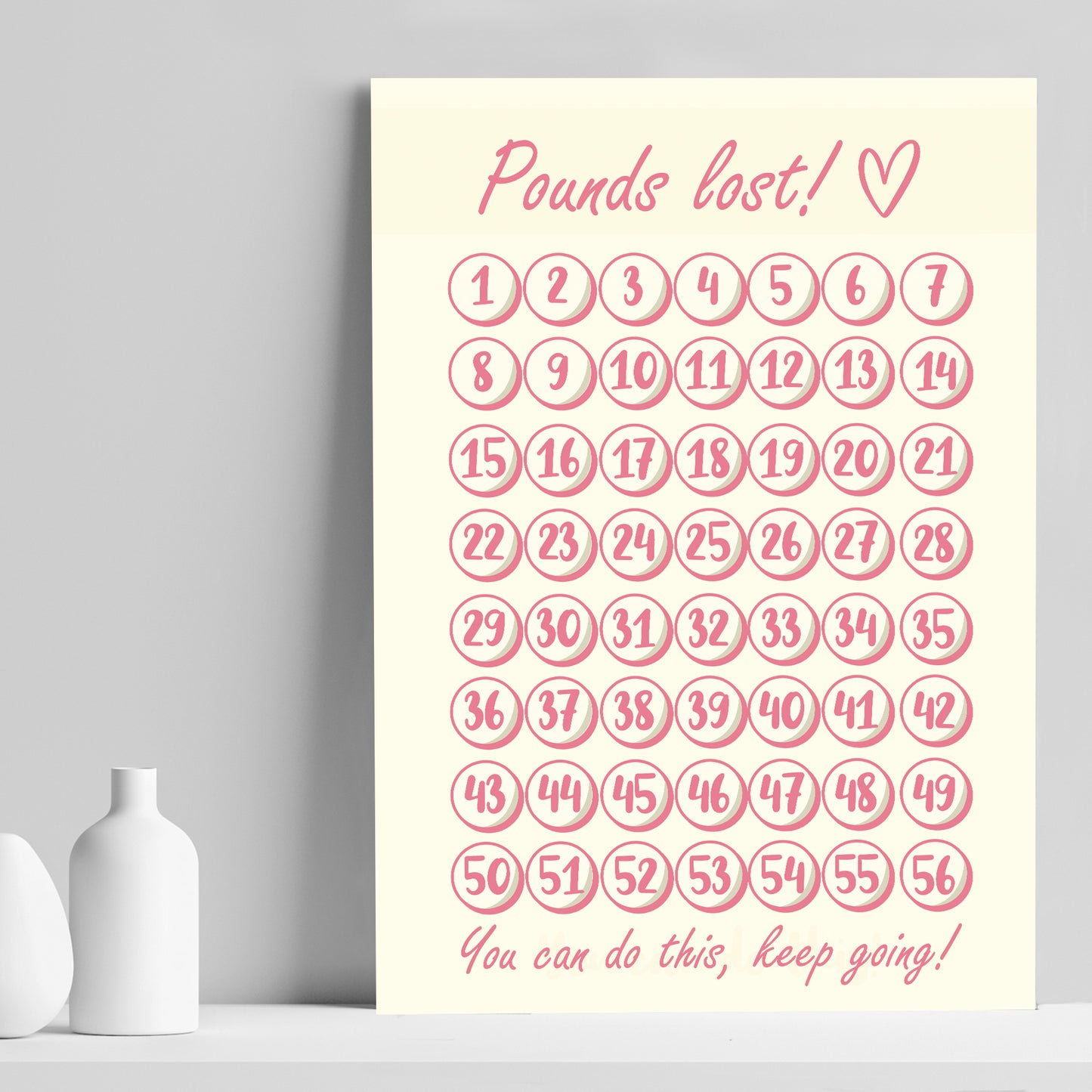 Weight Loss Chart A4 Diet Journey Goal Tracker Gift For Women