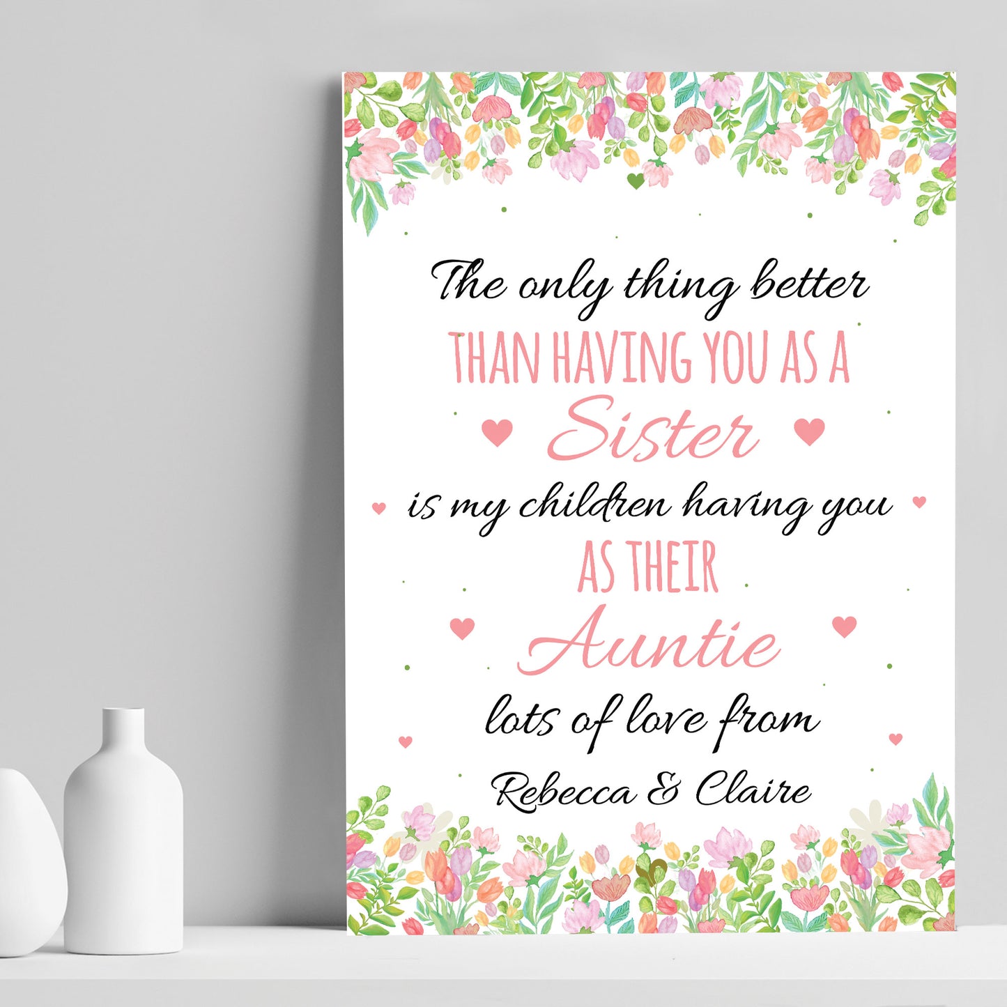 Personalised Auntie Gift Print Birthday Xmas Gift For Auntie