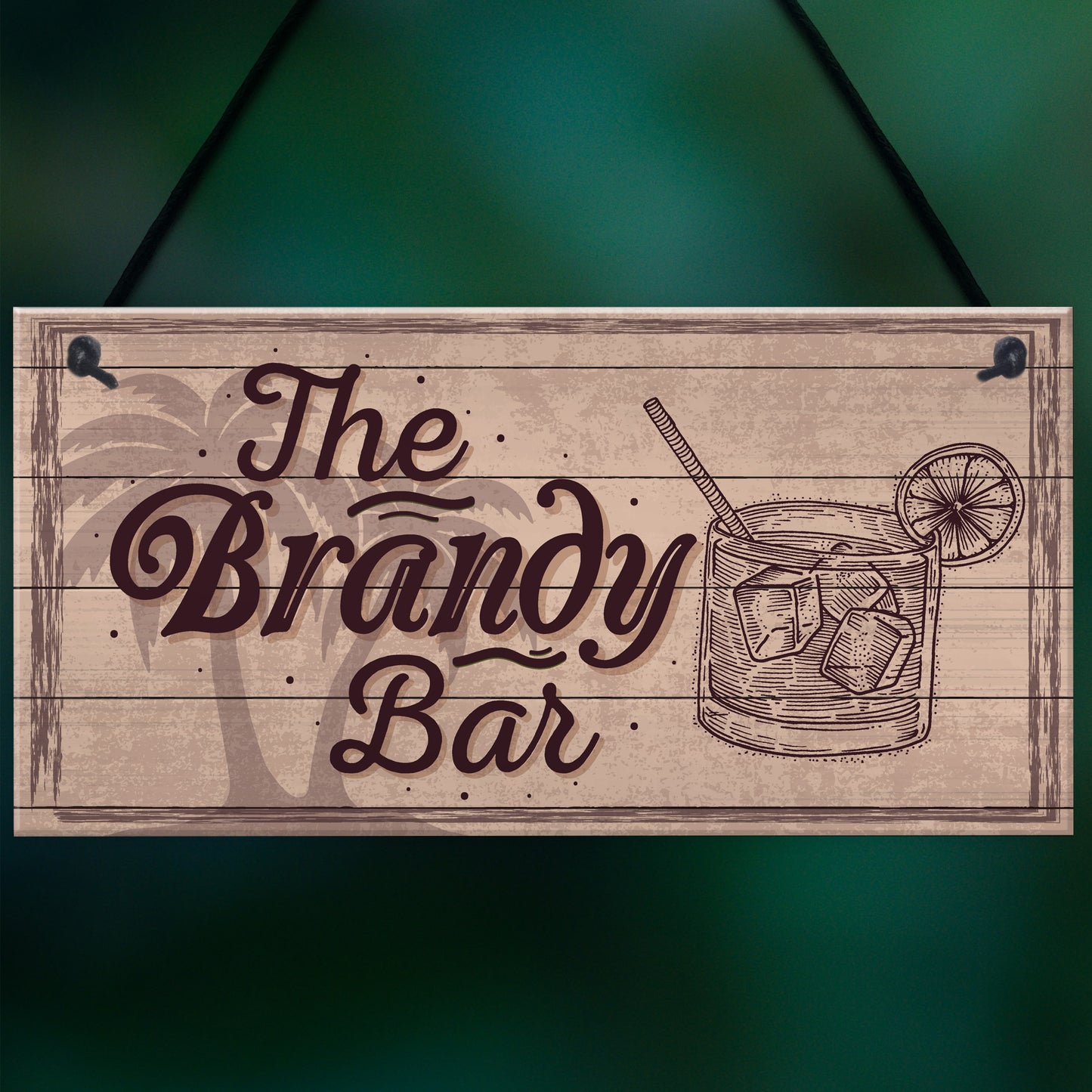 Vintage Shabby Chic Bar Sign Brandy Plaque Home Bar Wedding Gift