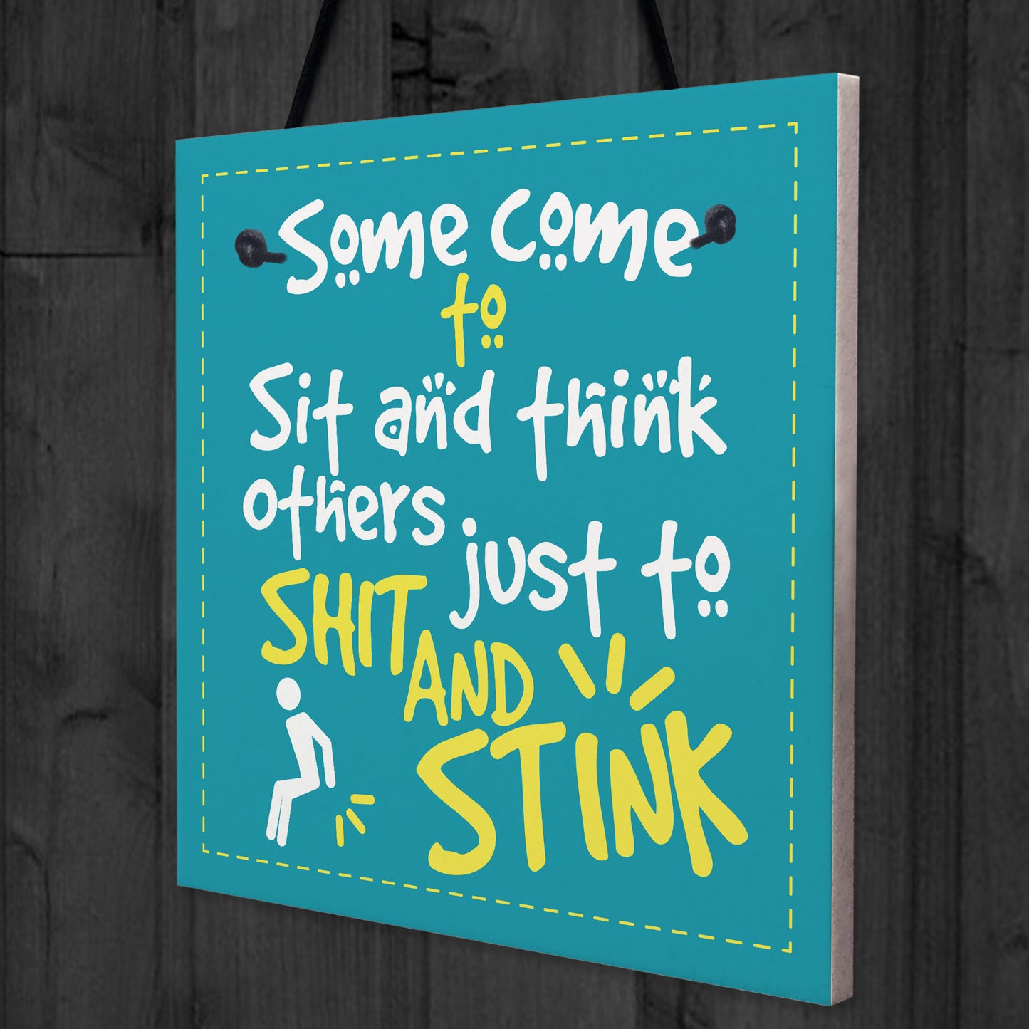 Funny Quote Chic Sit And Think Bathroom Door Toilet Sign Loo Art
