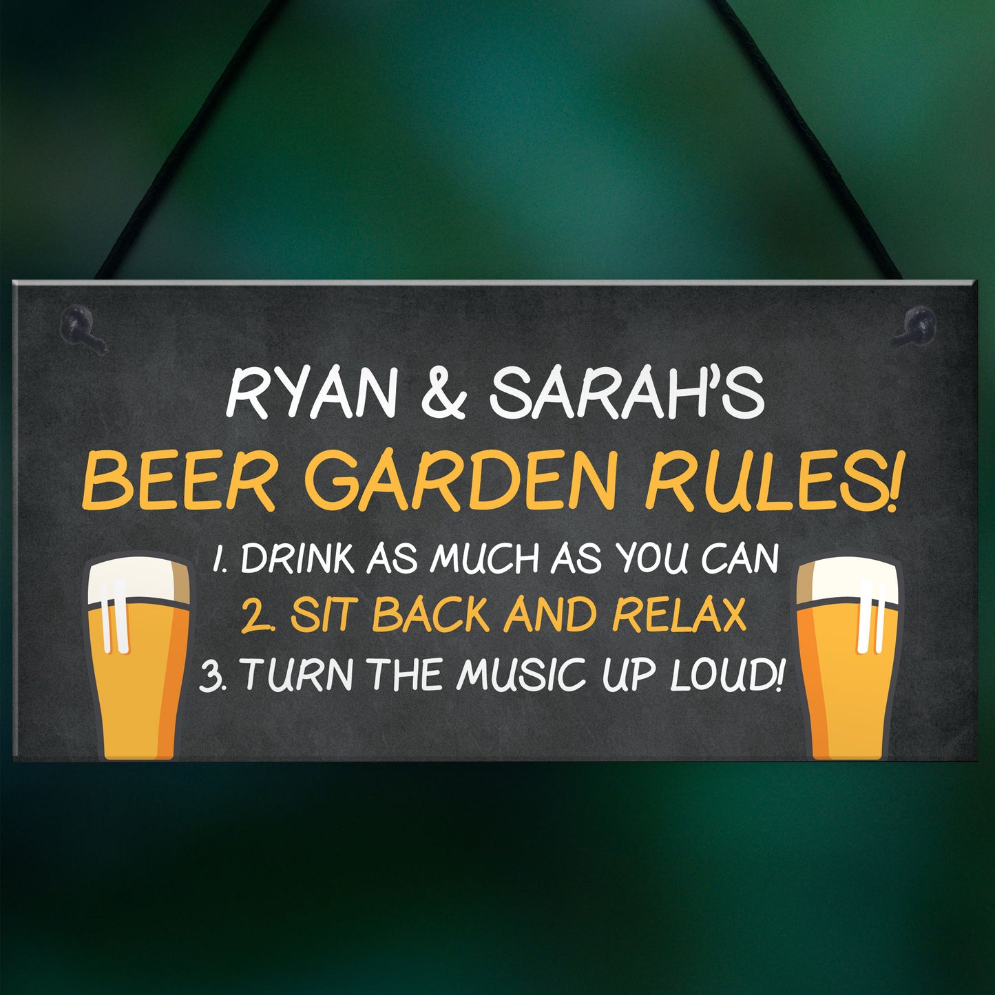 Personalised Beer Garden Sign Rules Sign Man Cave Garden Plaque