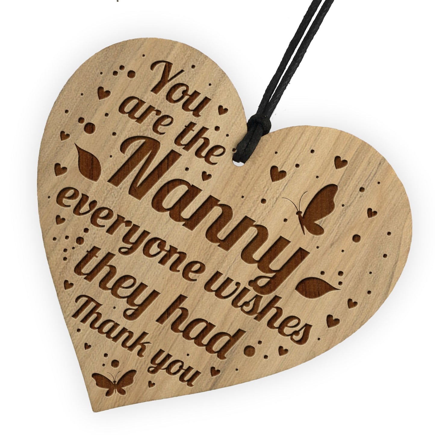 Nanny Gifts From Granddaughter Engraved Wood Heart Birthday