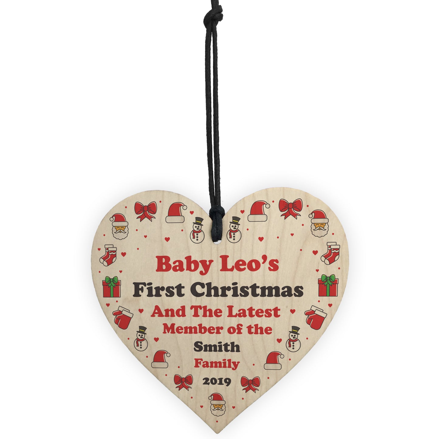 Babys First Christmas Tree Decoration Personalised 1st Christmas