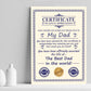 Novelty Gift For Dad Print Funny Dad Birthday Gift Thank You