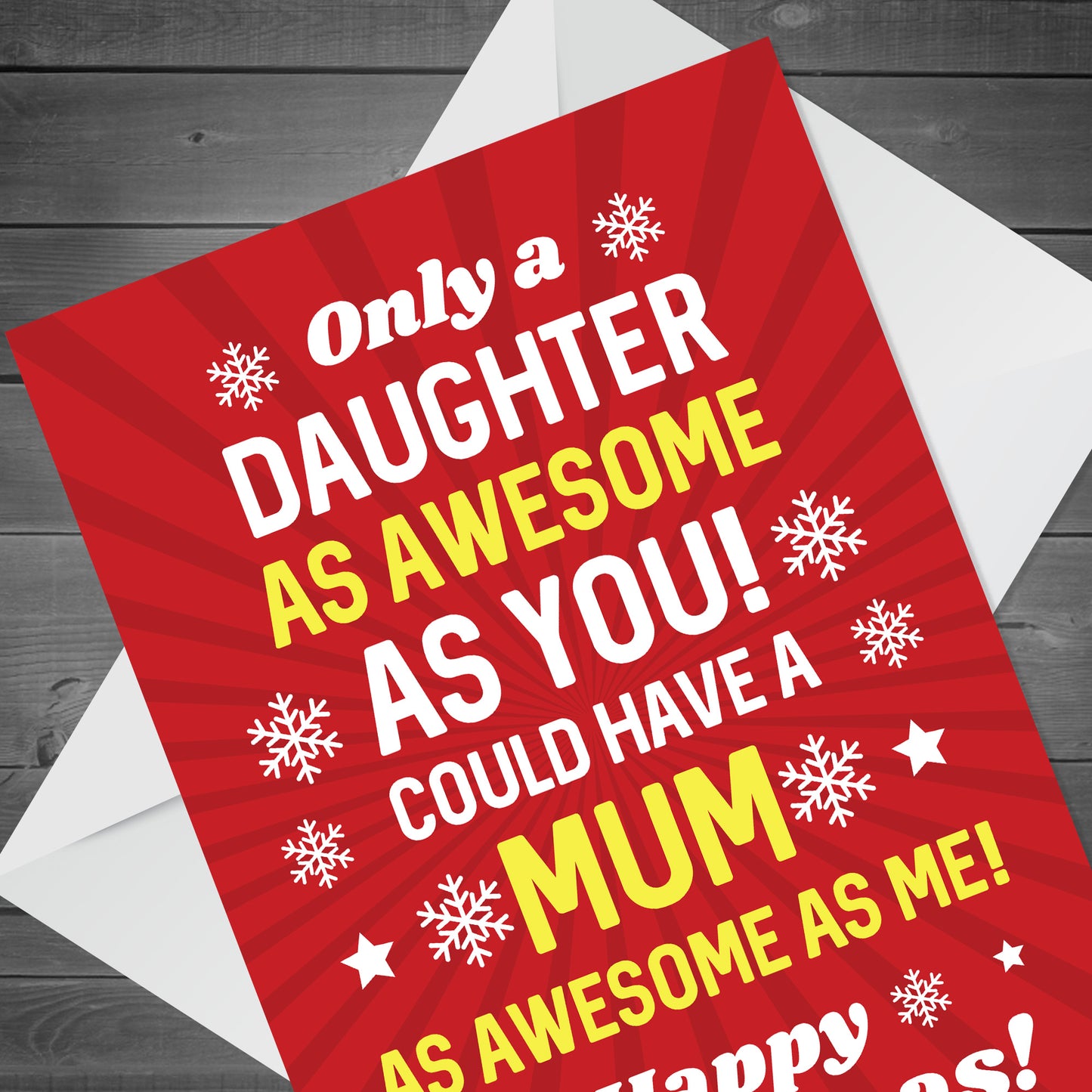 Funny Daughter Christmas Card From Mum Cheeky Humour Card