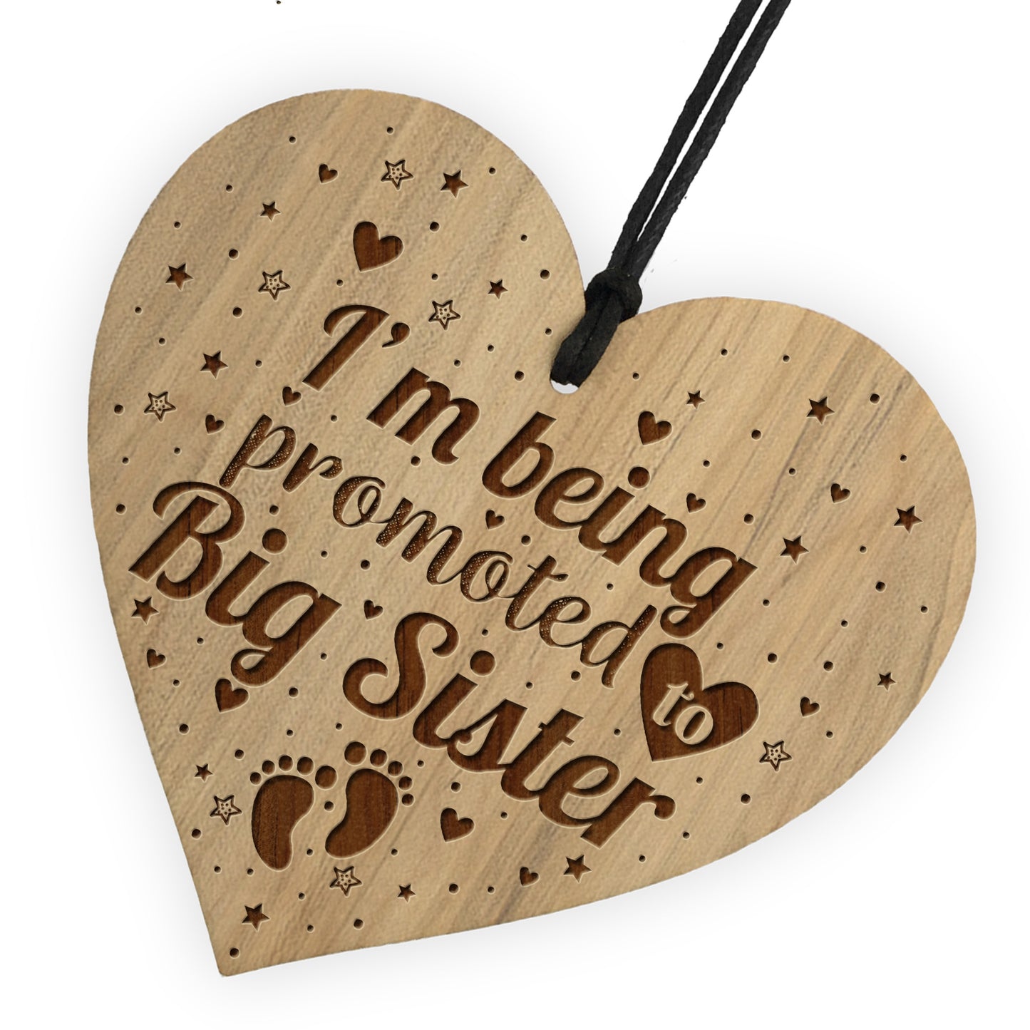 Big Sister Gift Pregnancy Announcement Gift Engraved Wood Heart