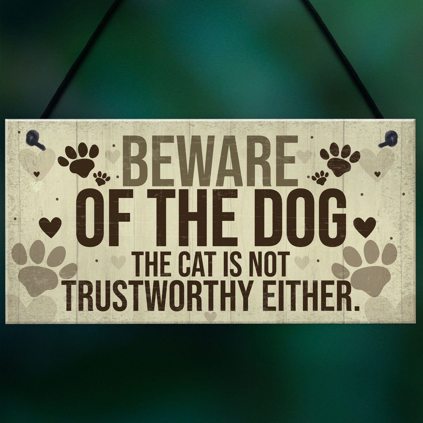 Beware Of The Dog Sign For Home Funny Gate Door Cat Sign Gift