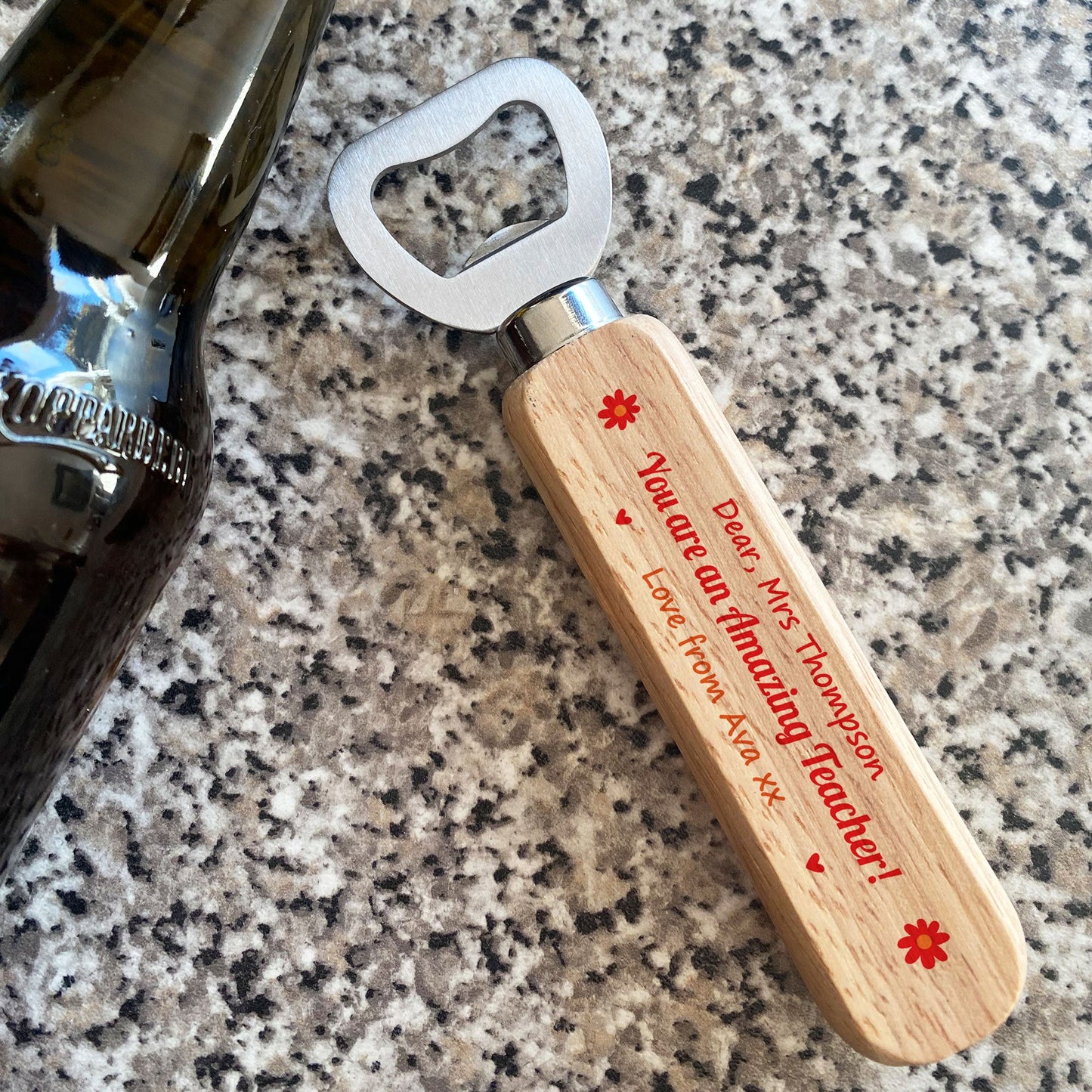 Thank You Teacher Teaching Assistant Gifts Wood Bottle Opener