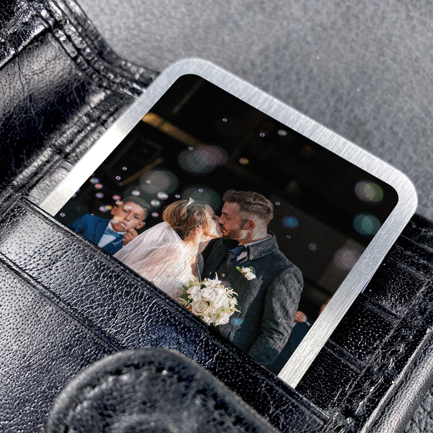 Personalised Anniversary Gift For Husband Wife Metal Wallet Card