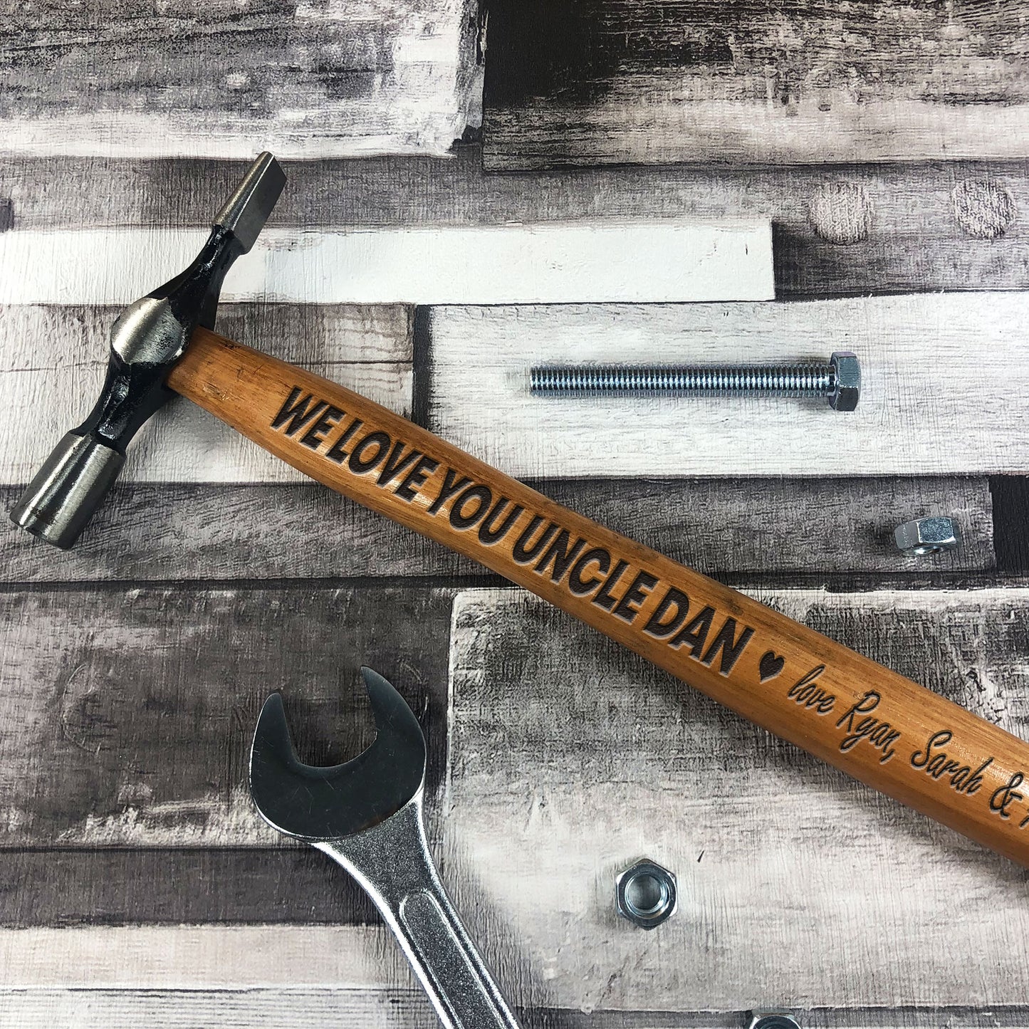 Personalised Hammer Engraved Gift For Uncle Birthday Thank You