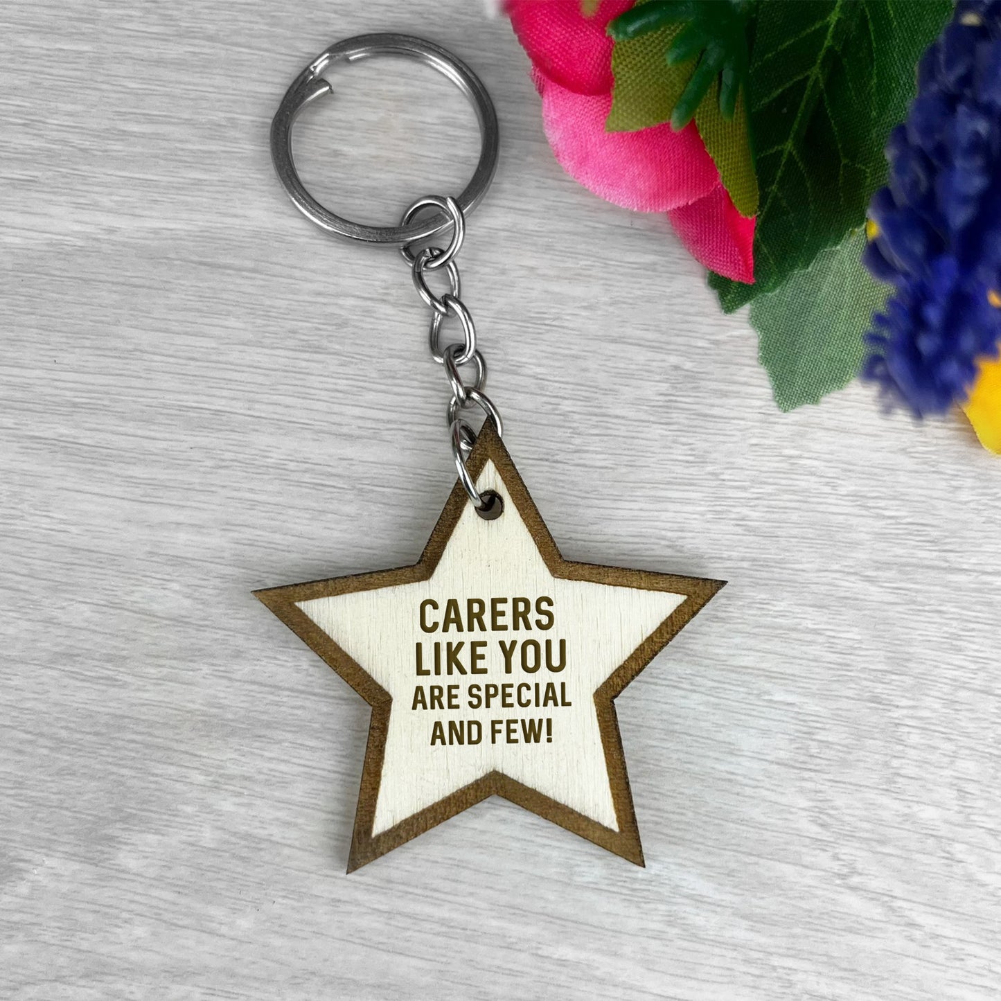 Thank You Gift For Carer Wooden Keyring Gift For Nurse