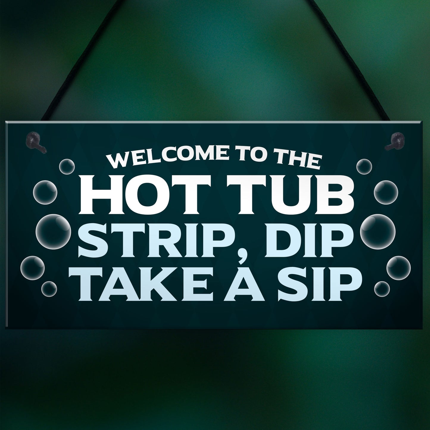 Welcome To The Hot Tub Sign Hanging Garden Plaque Quirky