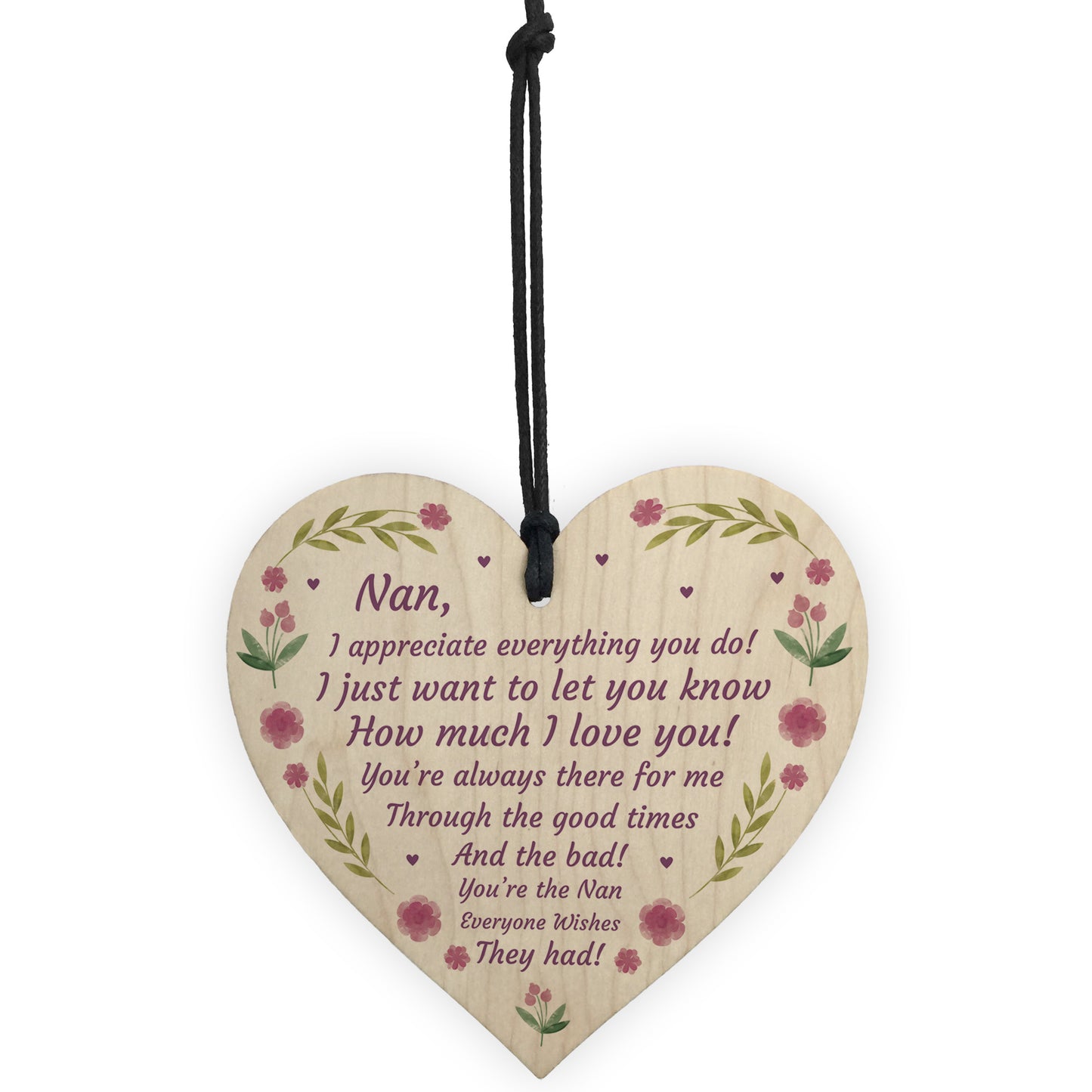 Mothers Day Gift Lockdown Gift for Nan Wooden Heart Thank You