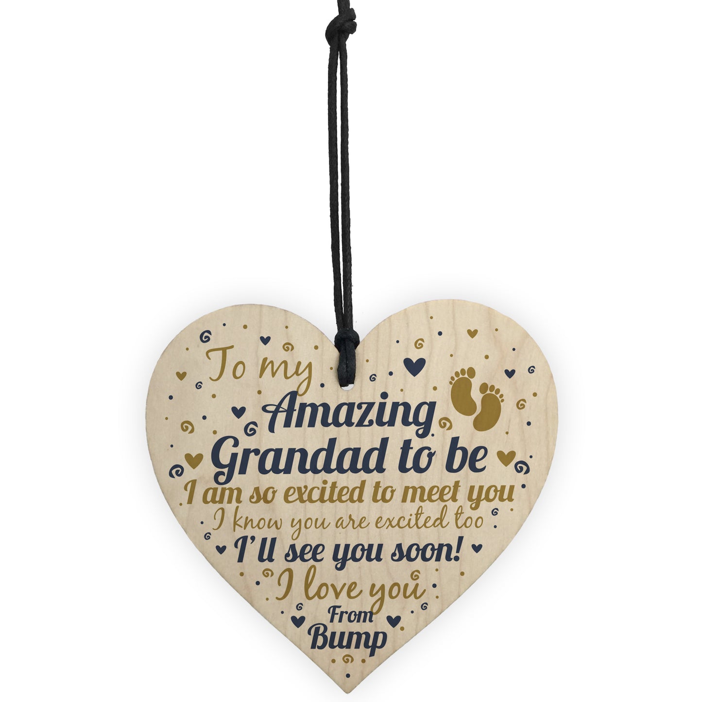 Grandad To Be Heart Baby Announcement For Dad New Baby Gifts