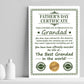 Grandad Certificate For Fathers Day Gift For Grandad Grandparent