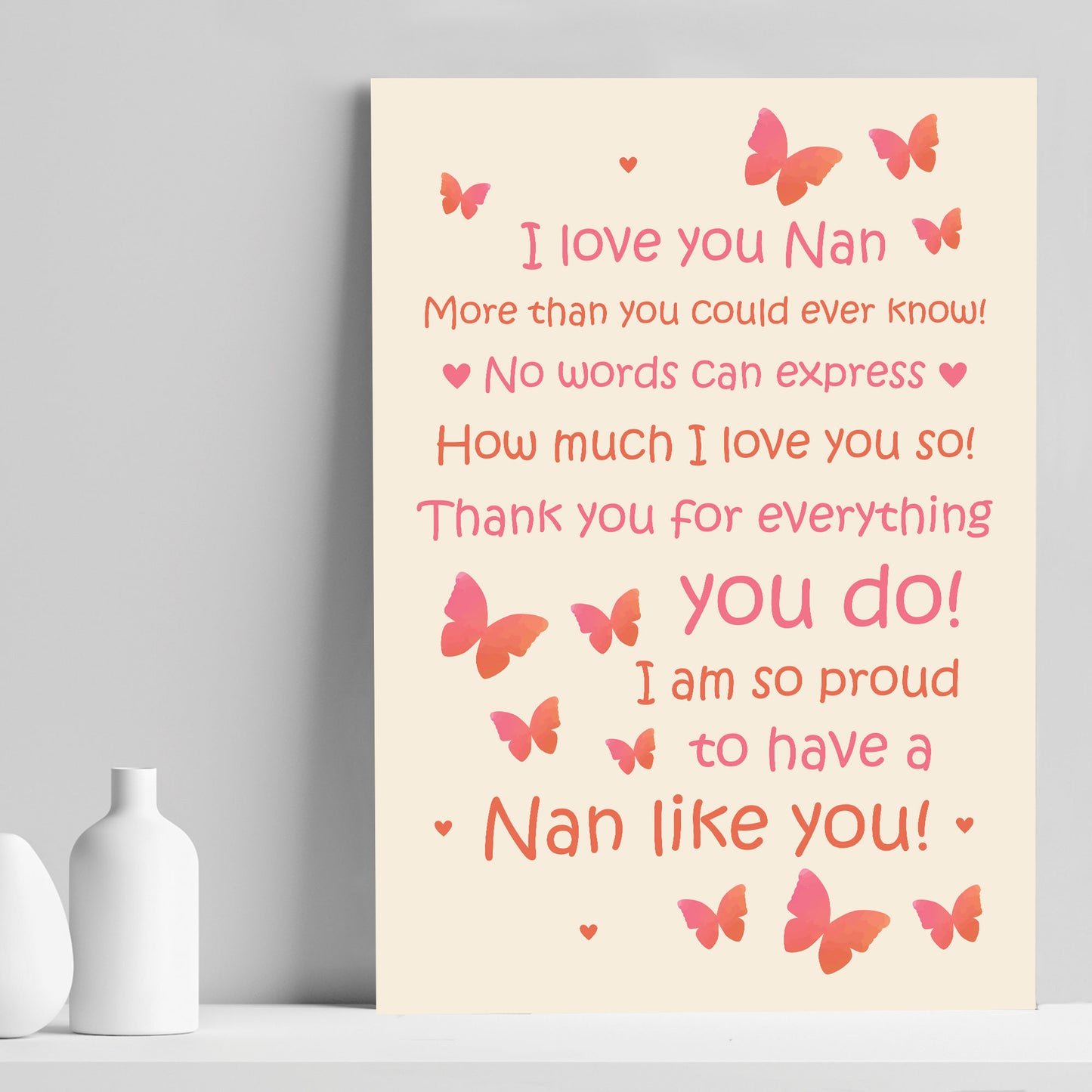 Nan Gift Home Plaque Grandparent Print Keepsake THANK YOU