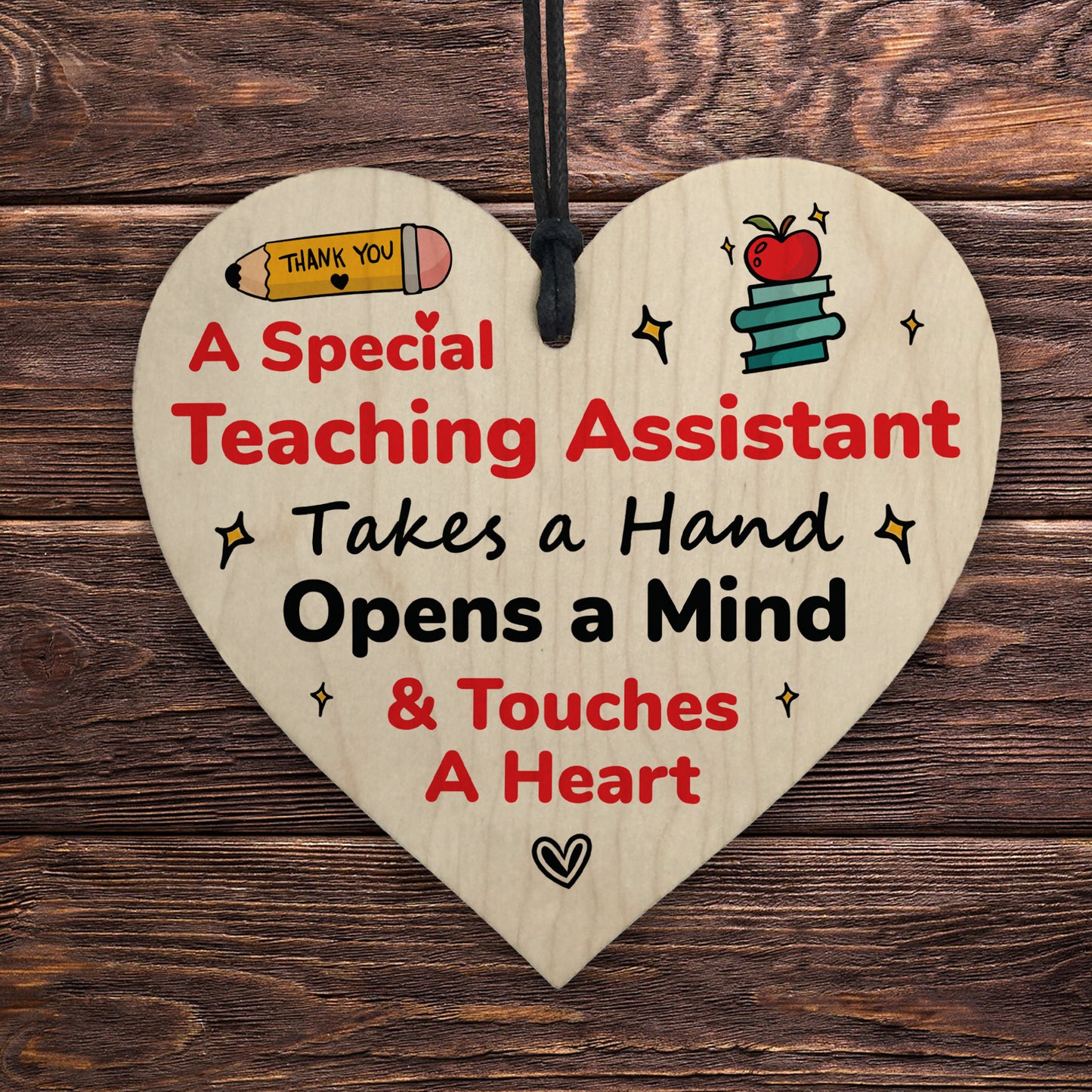 Special Teaching Assistant TA Wooden Heart Thank You Gifts