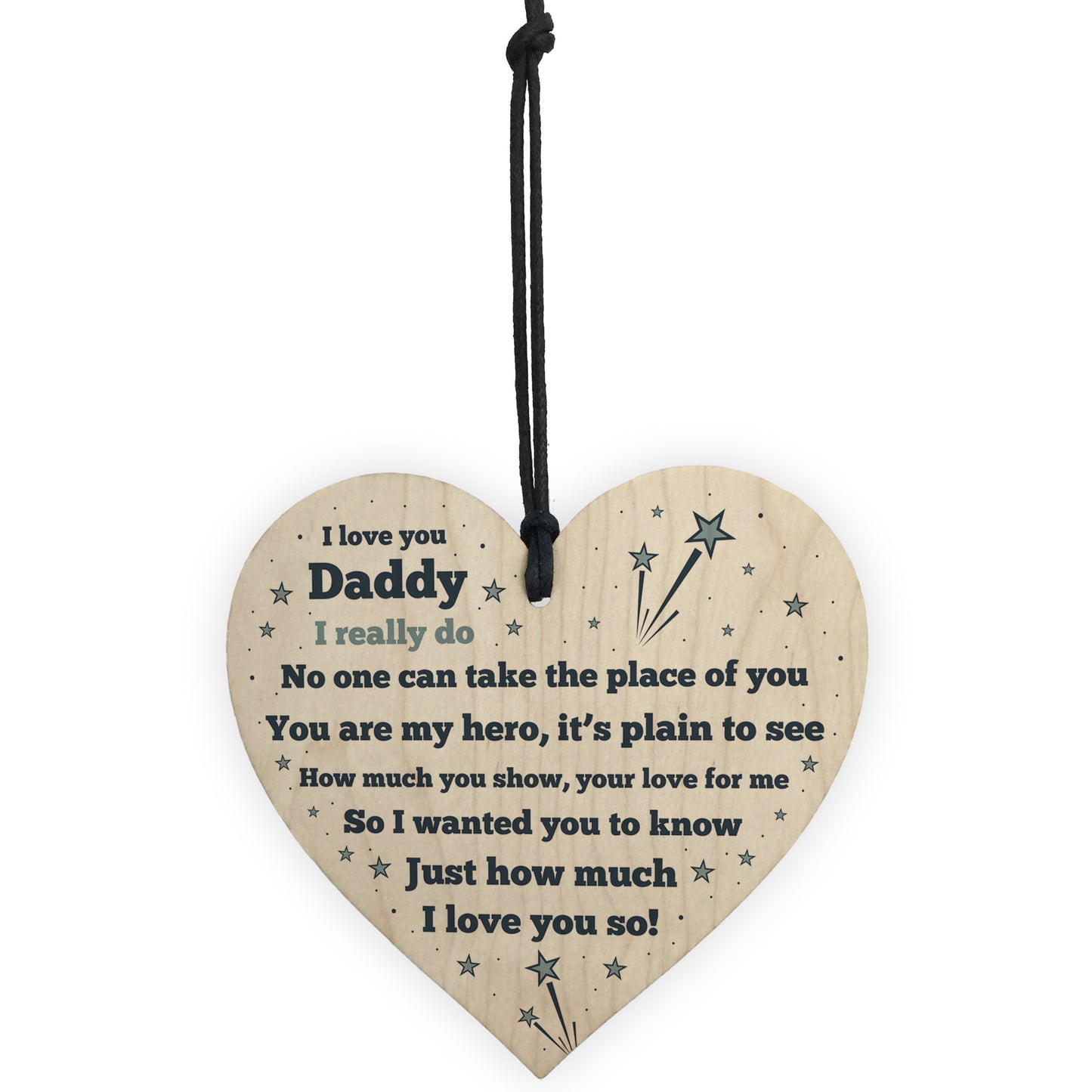 Gift For Daddy Wood Heart Daddy Birthday Xmas Gift For Him