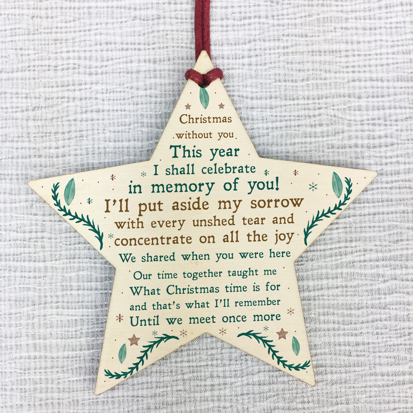 Memorial Sign For Mum Dad Nan Grandad Memory Plaque Xmas Tree