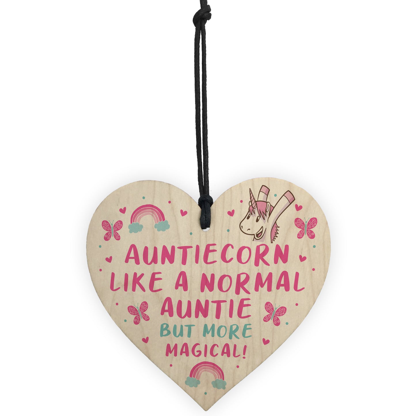 Novelty Auntie Gift Wood Heart Birthday Christmas Gift For Her