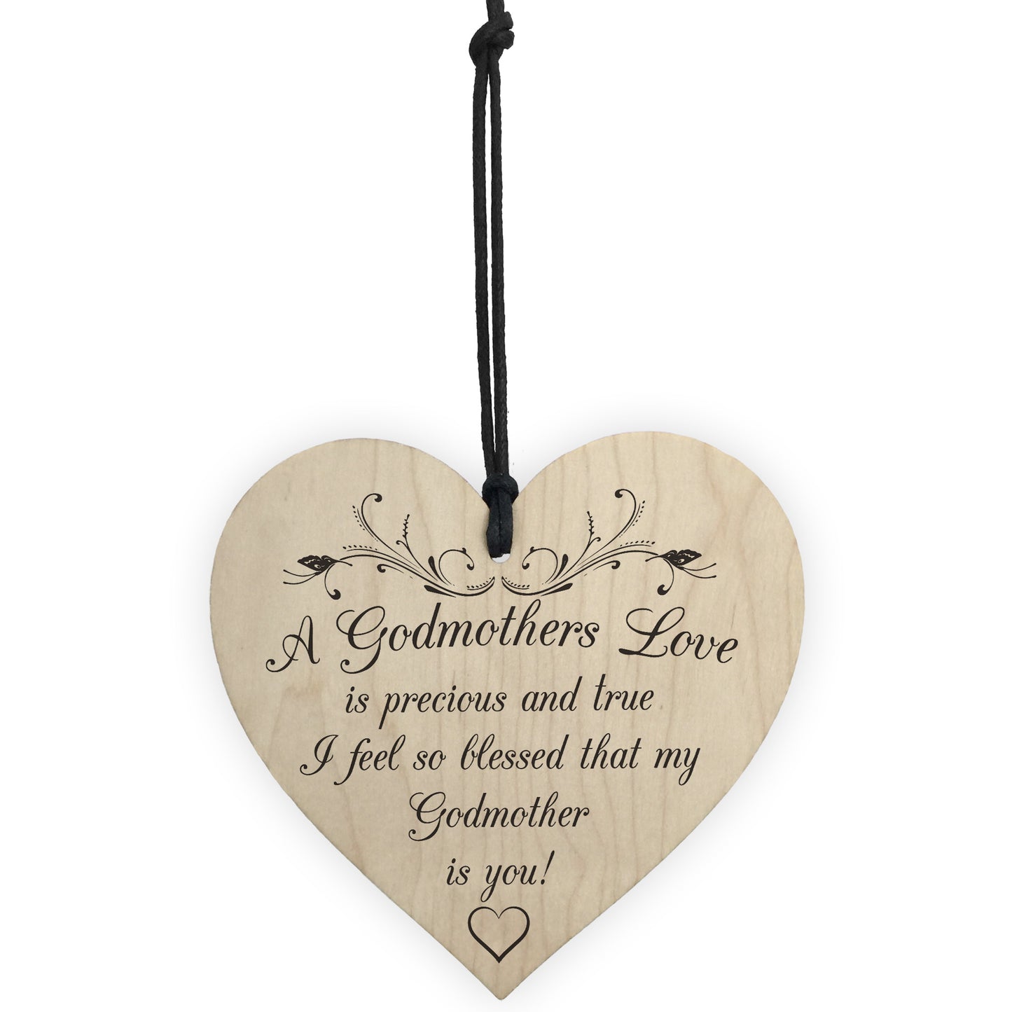 Blessed Godmothers Love Wooden Hanging Heart Plaque Sign