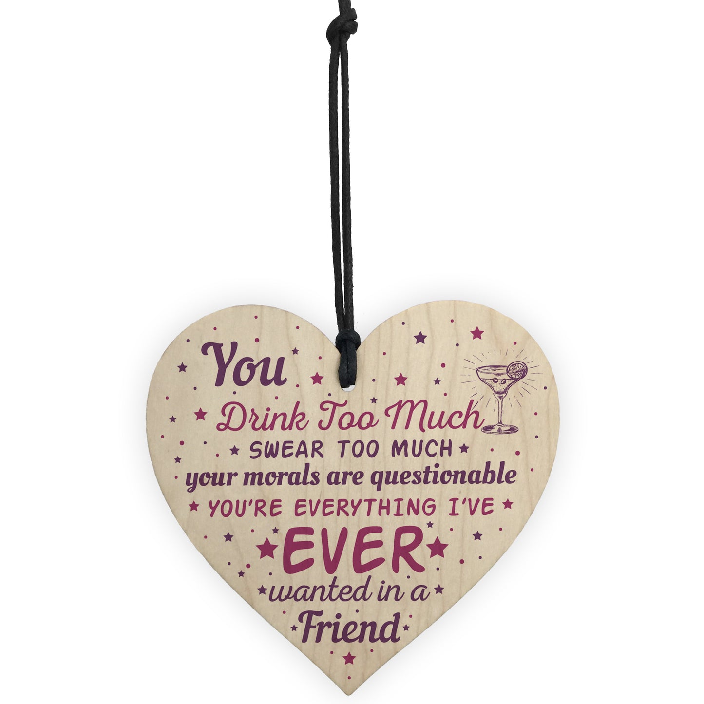 Handmade Gift For Best Friend Wooden Heart Sign Friendship Gift