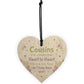 Birthday Christmas Gift For Cousin Wooden Heart Girl Boy Family